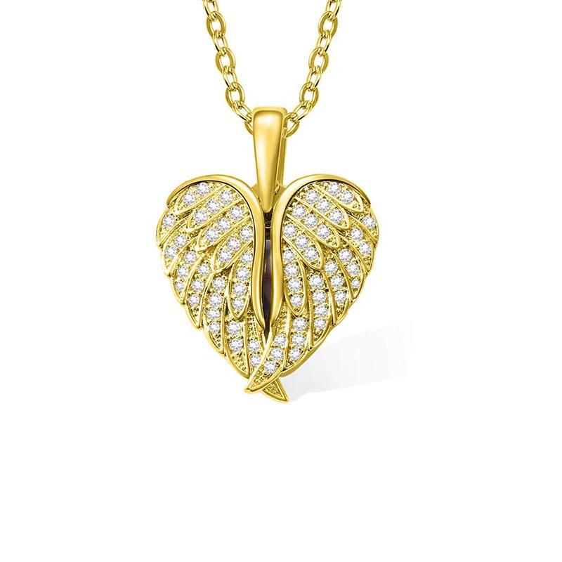 

European-American Double Layer Heart Necklace with Zirconia and Custom Name - Valentine s Day Gift for Women золотой