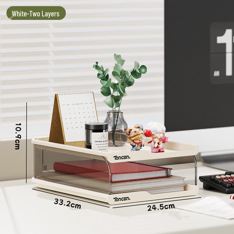 Transparente stapelbare A4 Dokumenten-Organizer-Box