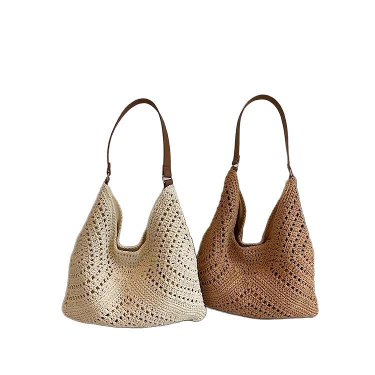 Luxury Woven Straw Shoulder Bag: Casual Vacation Style, Large Capacity