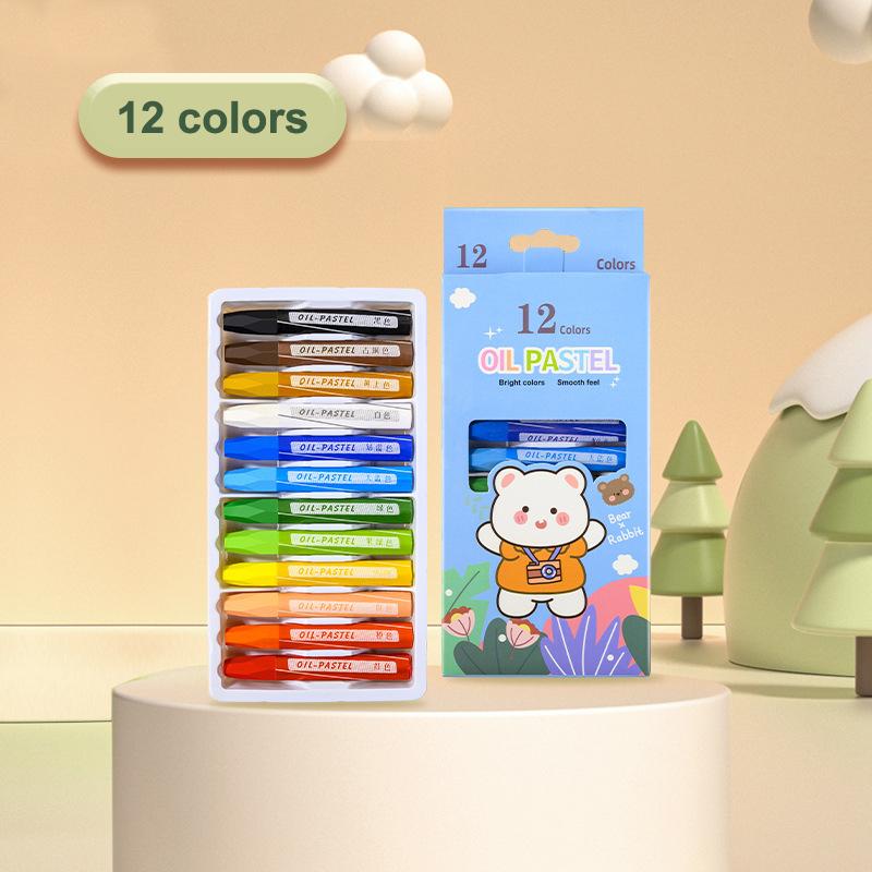 1Set Children Crayons Oil Pastel Dust Free Non-Toxic Crayons Toddler Washable Crayons Painting Drawing Sketching Oil Pastel