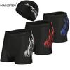 Men's Quick-Dry Swim Trunks & Goggles Set - Includes Boxer Shorts and Swim Cap for Adults