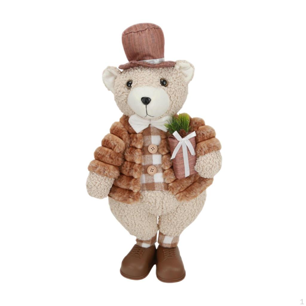 Björnfigur Juldocka Bordsdekoration Söta Rekvisita Ornament Staty för Vardagsrum