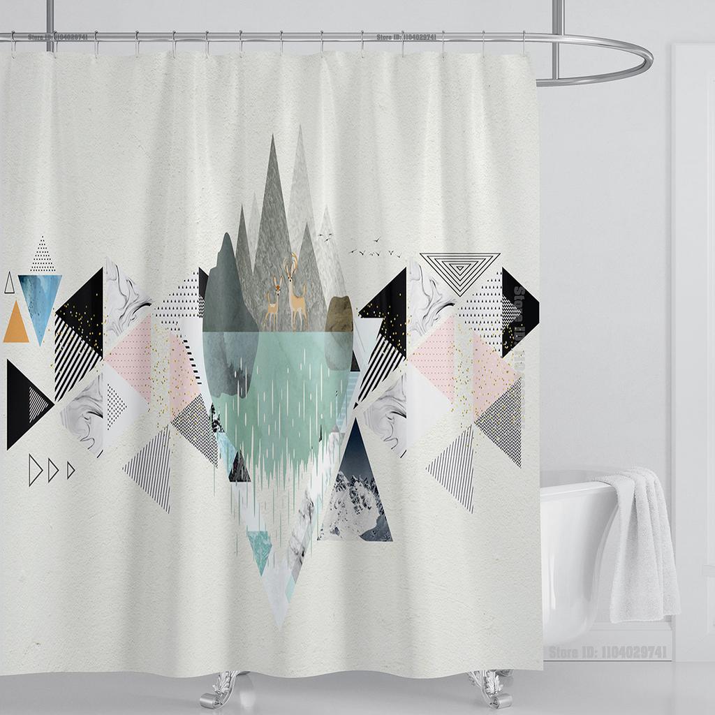 Plant Floral Shower Curtain Waterproof Shower Curtain Polyester Fabric 3D Printed Curtain Bathroom Decoration With Hooks
