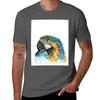 Blue Macaw Tshirt Simple Casual Short Sleeve Cotton Tshirt