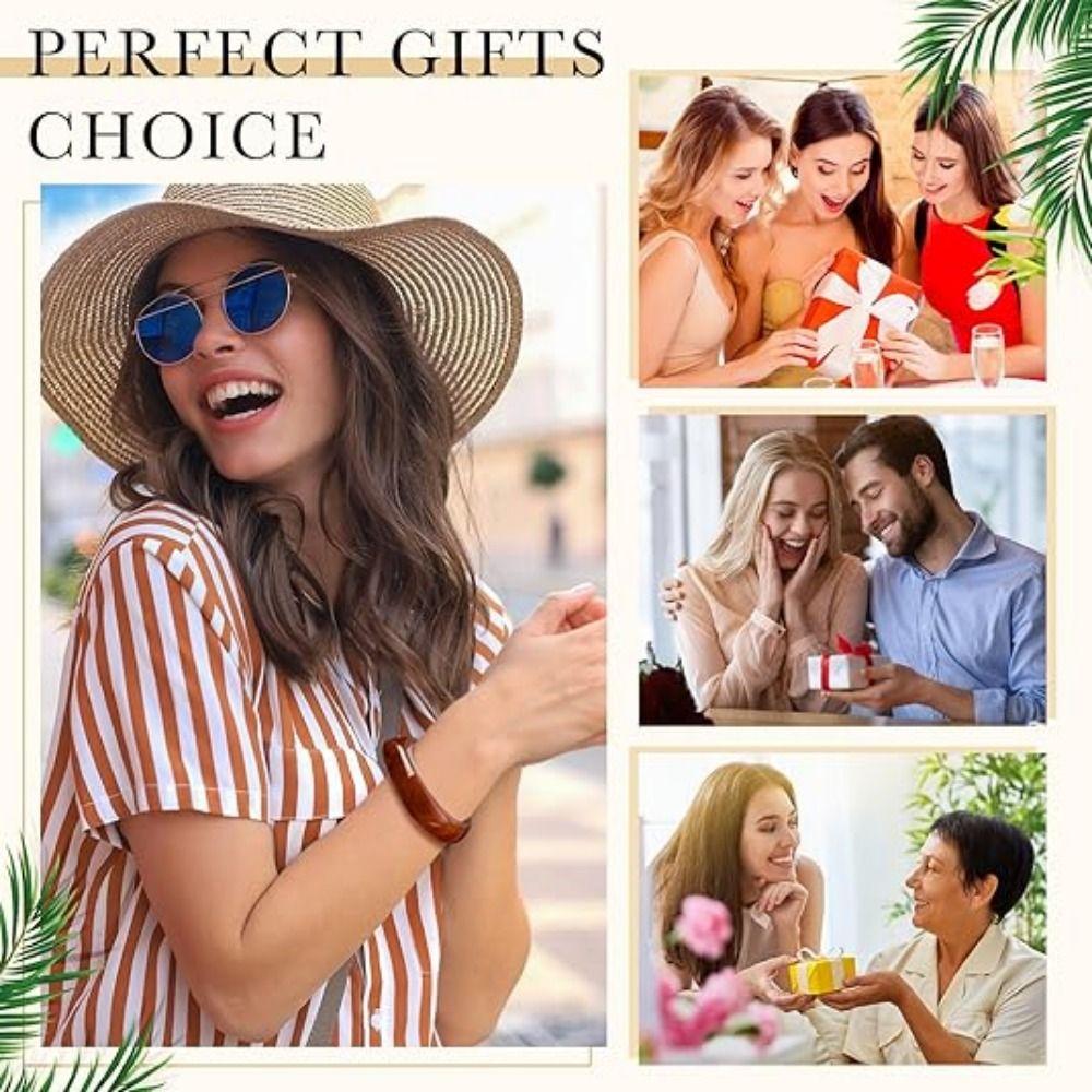 Geometric Resin Bangle Bracelet Wide Cuff Bracelet Multiple Color Chunky Wrap Bangle  Teen