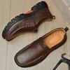 Genuine Leather Mens Loafers Non Slip Walking Flats Breathable Outdoor Slip on Casual Shoes New Man Work Office Driving Sneakers