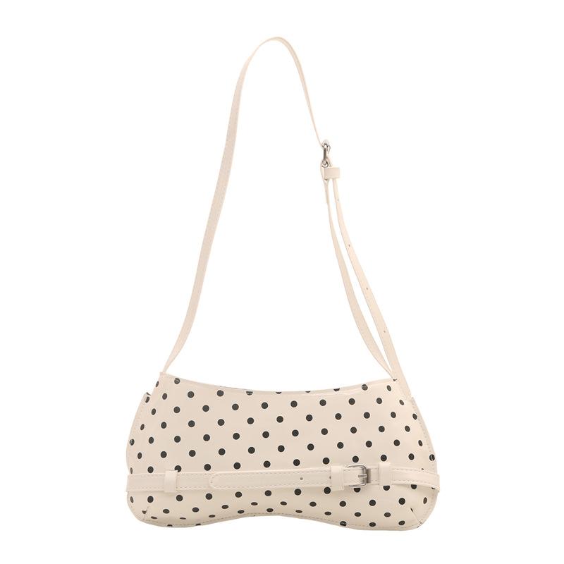 Vintage Polka Dot Color Block Women Fashion Single Shoulder Handheld Underarm Small Square Bag