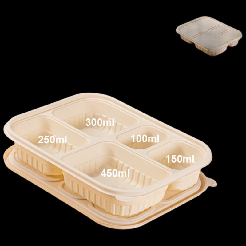 Viola Biodegradable 5-Compartment Takeaway Boxes