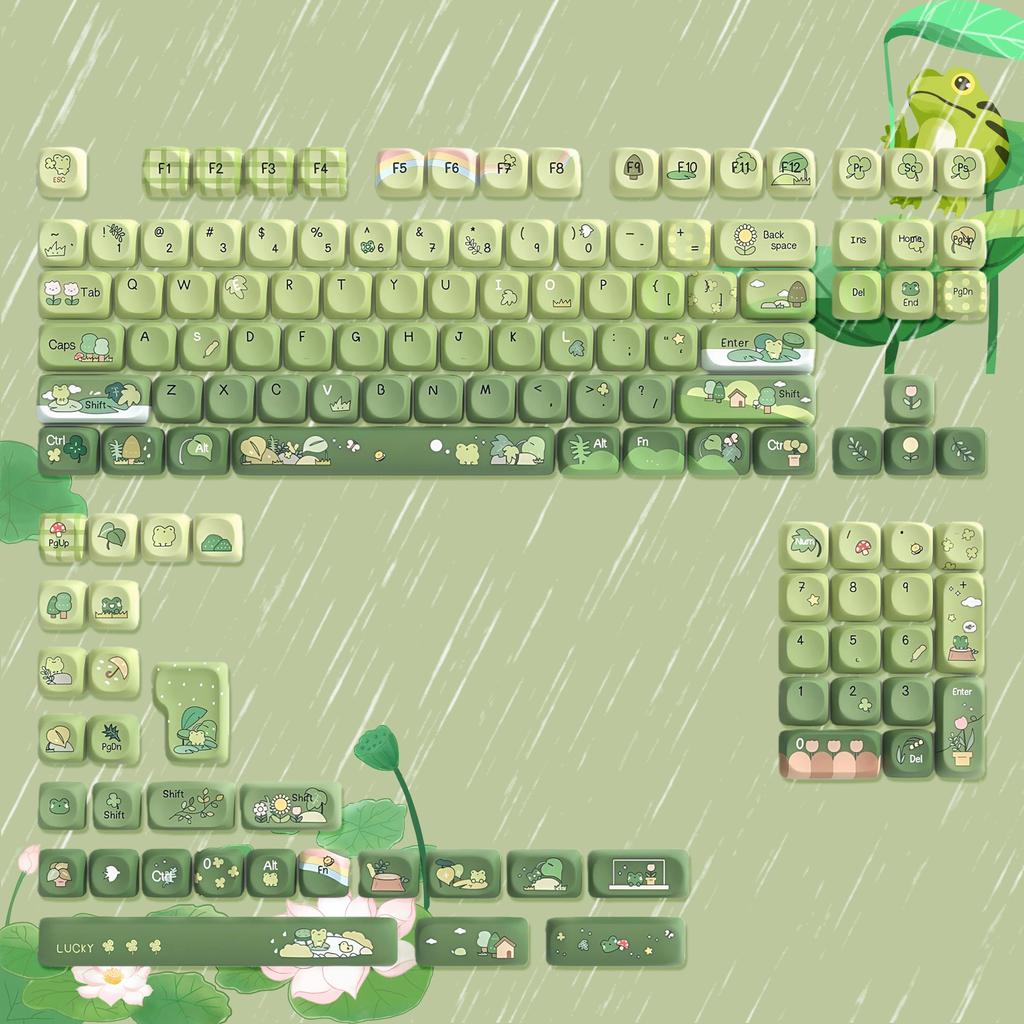 130 Keys Cheese Burger MOA Profile Custom Keycap Set Five Side Dye Sublimation PBT Keycaps for MX Switch Mechanical Keyboard