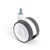 KROOS SWIVEL WHEEL DOUBLE RING Ø60 M8 WHITE FINISH BRAKE WITHOUT BRAKE