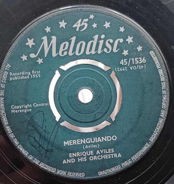 

7inch Record ENRIQUE AVILES Merenguiando Sin Tambora 451536 MELODISC 1959 UK Latin Used