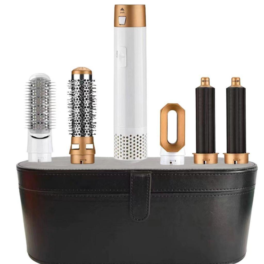 5-in-1 Rotating Hot Air Brush & Curling Iron - Multi-functional, No-Damage Big Wave Hair Dryer