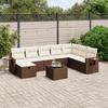 VidaXL Garden Lounge Set with Cushions 9 Pcs, Patio Sofas, Patio Furniture Set, Outdoor Furniture, Brown 3263909