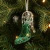 Glitter Dust Finish Christmas Snowflake Ornament Semi-Green Glitter Xmas Tree Ornament  Holiday