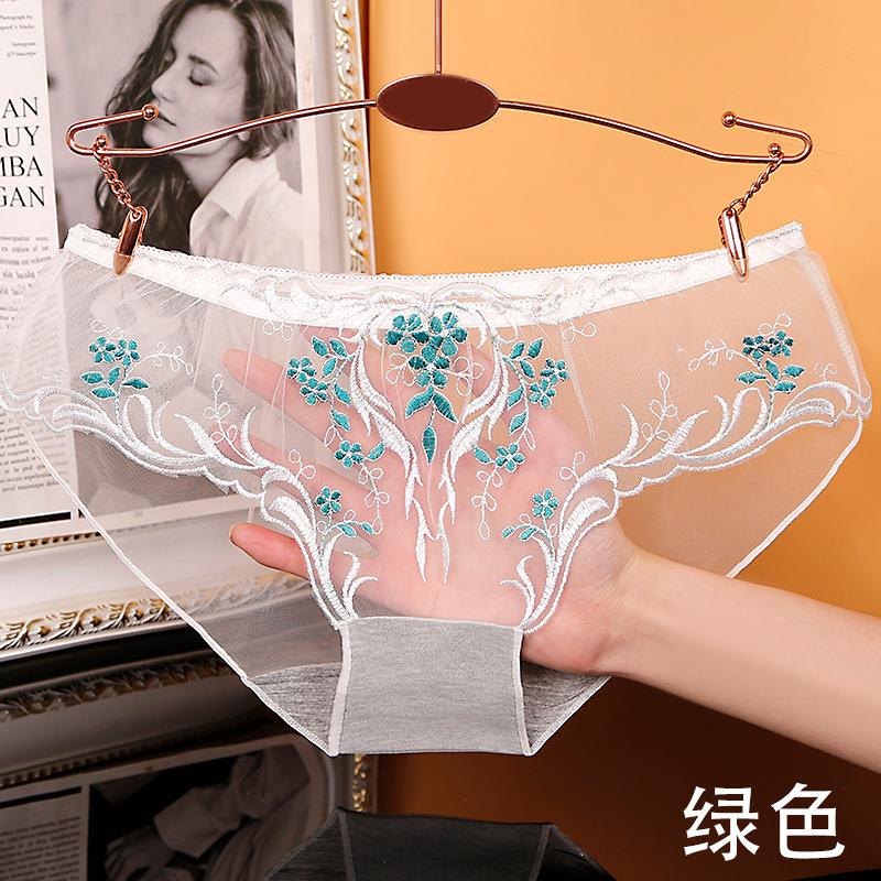 Slip in Rete Trasparenti da Donna Mutandine Erotiche Ricamo Floreale Biancheria Intima Pantaloncini Ultra Sottili Lingerie Slip Vedo Non Vedo