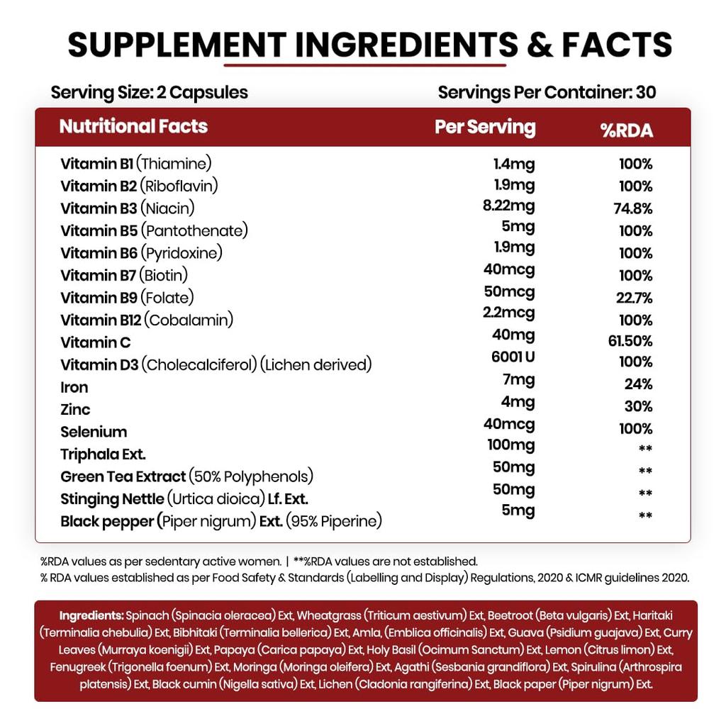 Vlado's Himalayan Organics Biotin DHT Blocker Capsules Plant Based Hair Support Supplement For Men Women 60 Veg Capsules