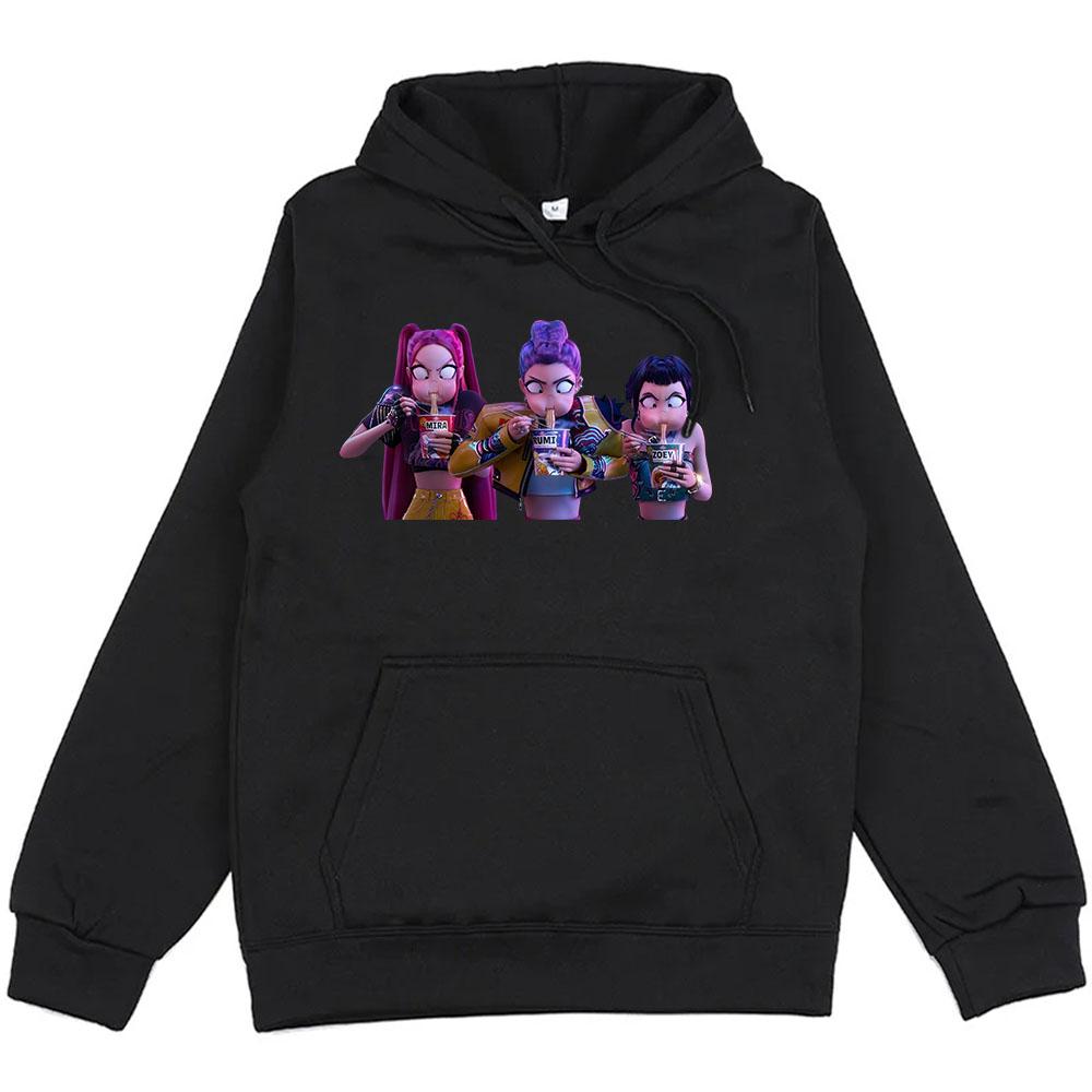 Women Clothing KPop Demon Hunters Movie Hoodies Long Sleeve Fashion Female Sweatshirts Hooded Unisex Streetwear