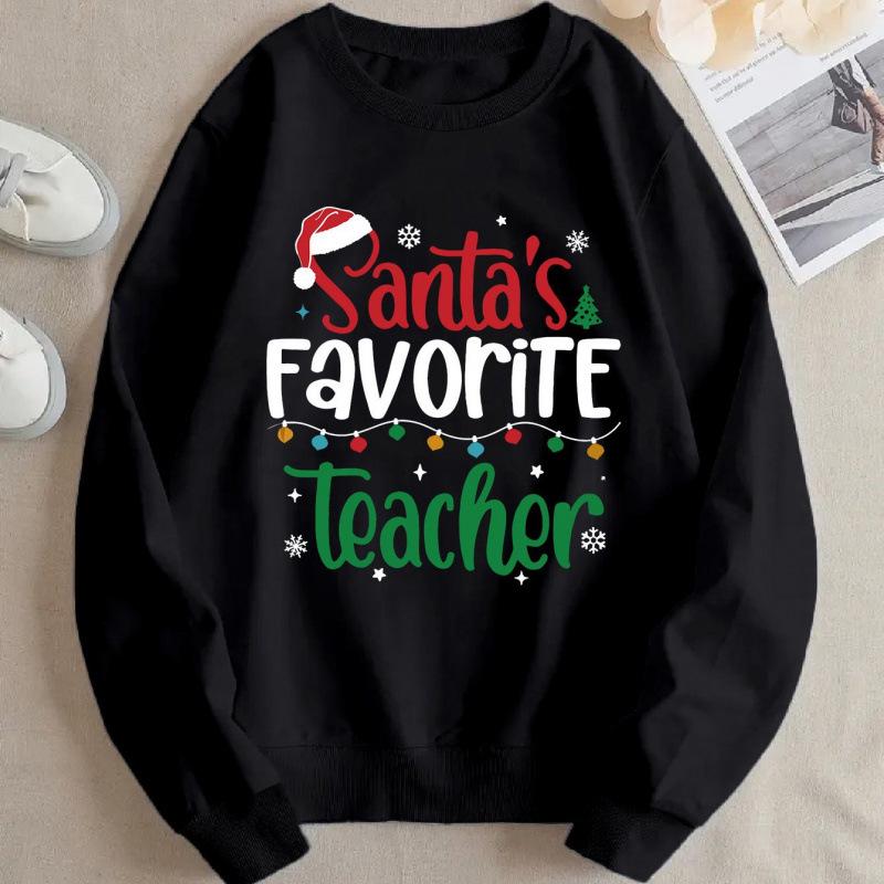Women's Festive Santa Claus Fleece-Lined Christmas Hoodie