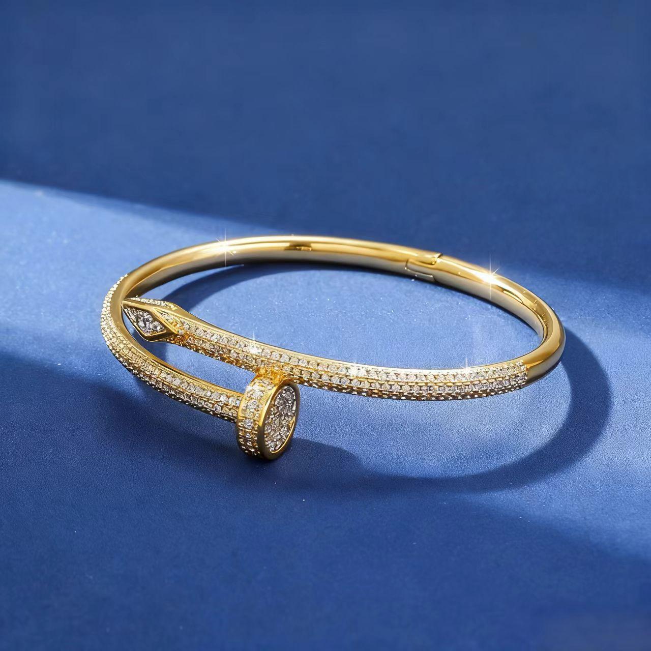 Nail Bracelet Light Luxurious Versatile Open Bracelet One Size(18CM~21CM)