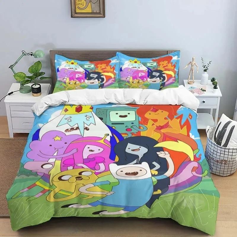 Premium Cartoon Adventure Time Finn And Jake Duvet Cover Comforter Bed Single Twin Full Queen Size 3D Youth Girl Boys Gift