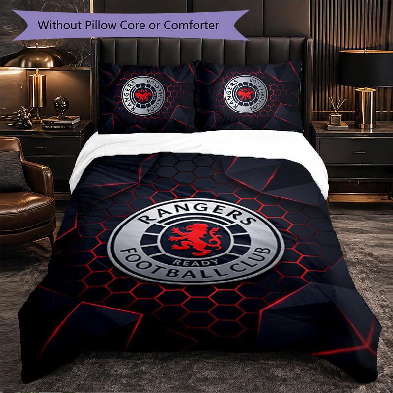 Biancheria da letto a tema Rangers FC Set 3 Pezzi Copripiumino Biancheria da letto Decorativa Per Stanza Adolescenti Decorazione Casa