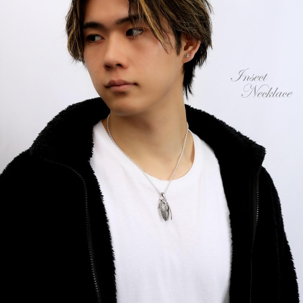 [Shinjuku Gin No Kura] 3D Cicada Pendant In Silver 925 (No Chain) - Insect Charm - Unique and Unique Men's Necklace Motif