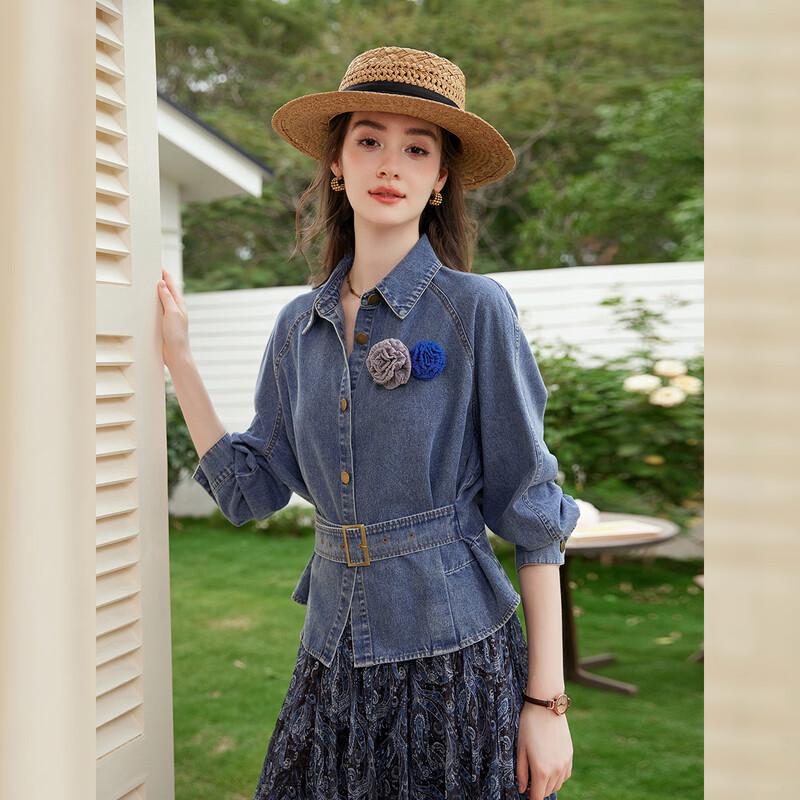 Bailuyu Women s Retro Denim Jacket M