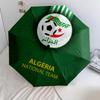 Modello squadra nazionale di calcio dell'Algeria, ombrello pieghevole automatico, design portatile e pieghevole, 8 stecche, un regalo di Natale o di compleanno.