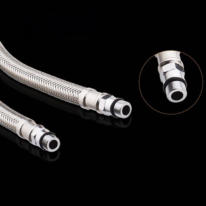 G1/2 60cm 1 Pair Stainless Steel Flexible Plumbing Pipes Cold Hot Mixer Faucet Water Supply Pipe Hoses Bathroom Part