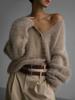 2026 Vendita Calda Primavera e Autunno Cardigan Imitazione Visone da Donna Stile Pigro Maglione Largo Giacca Maglione Lavorato a Maglia Morbido a Maniche Lunghe