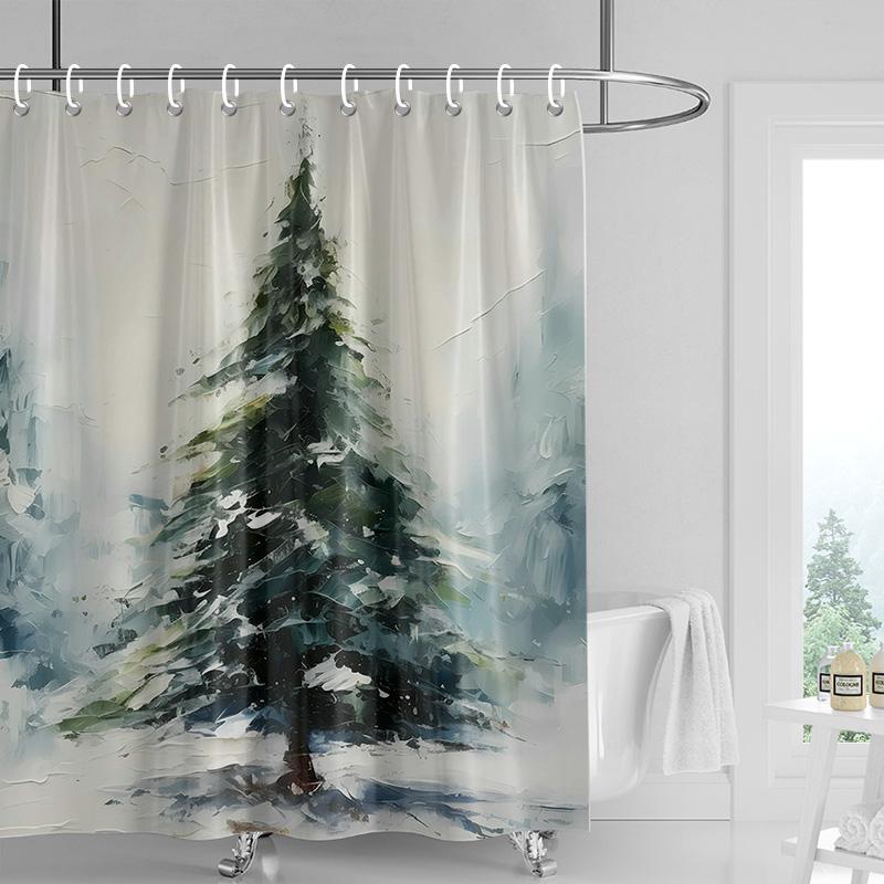 Dekoracja domu zasłony prysznicowe do łazienki wodoodporna tkanina zasłonowa Nowoczesny styl skandynawski Salon Wesołych Świąt zima