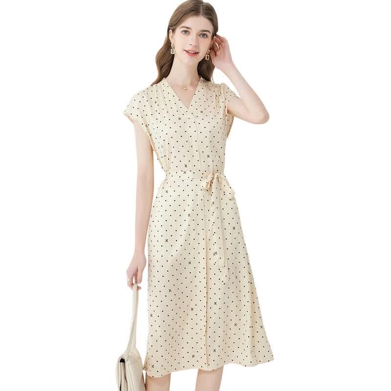 Hengyuanxiang Mulberry Silk Printed Midi Dress