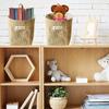 Desktop Storage Basket Jute Cotton Linen Bag Hanging Pocket Small Sack Sundries Storage Box With Handle Cosmetic Storage Bag