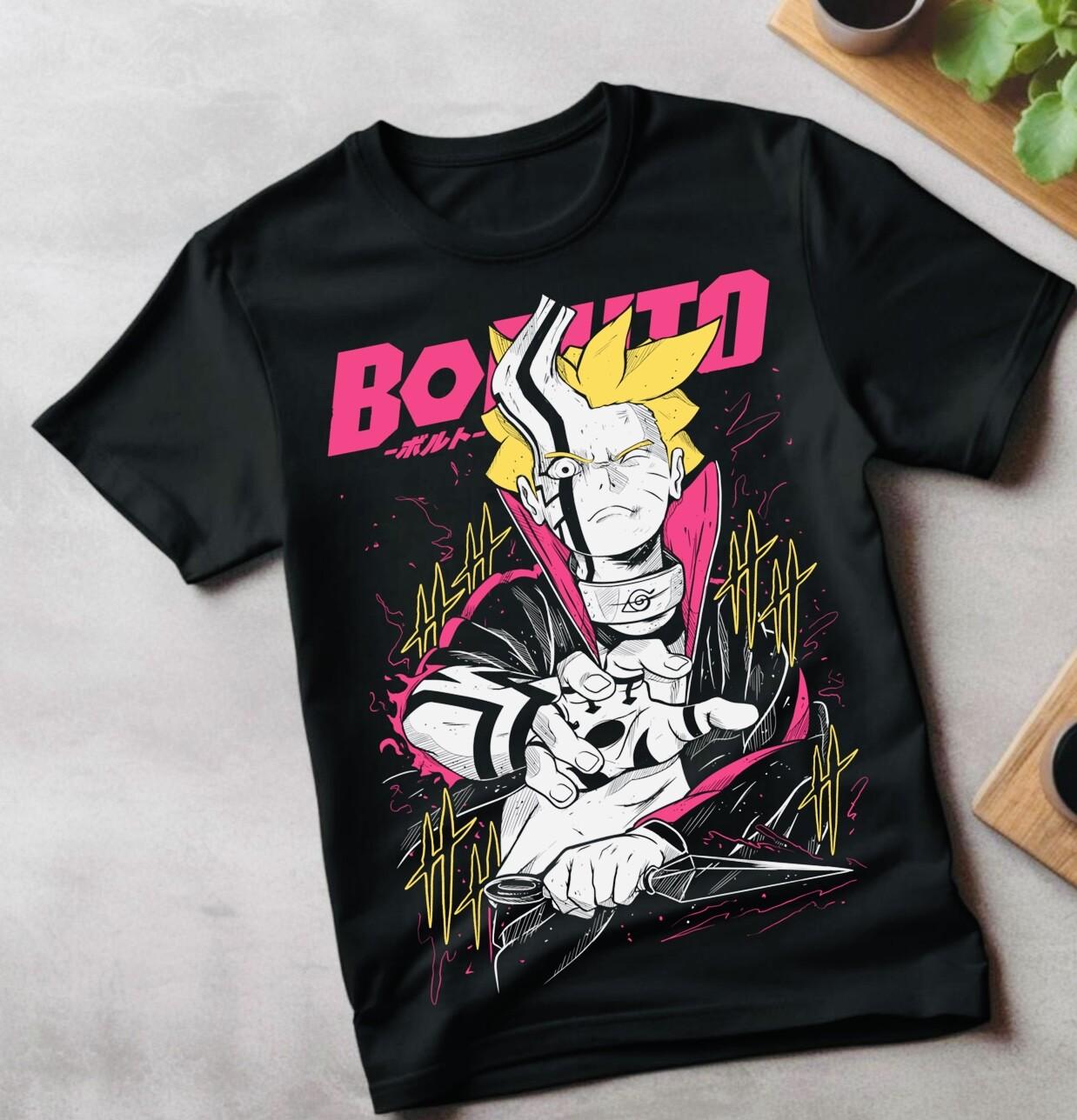 

Boruto T-Shirt Mens Womens Tees Top anime Uzumaki Naruto Naruto Anime Manga Black Shirt Size S-4xl 4XL