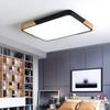 Nordic LED Ceiling Lamps Wooden Macaron Modern LED Lights Rectangular Remote Dimmable For Bedroom Living Room Home Decor Light