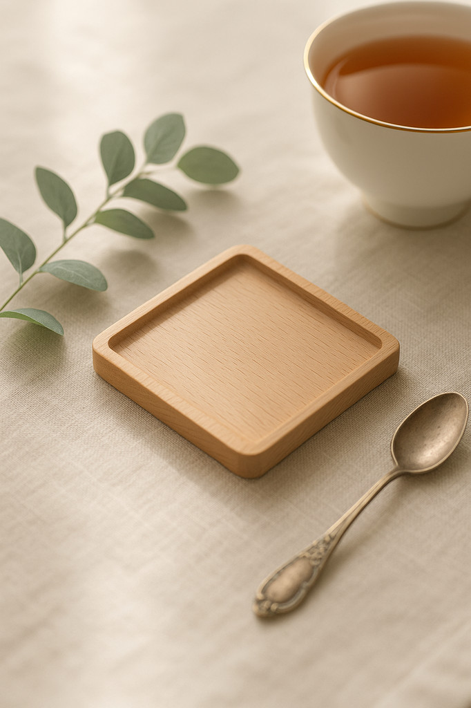 8.8cm Durable Wood Coasters Stand Mug Tea Coffee Cup Pad Heat Resistant Drink Mat Home Table Tea Coffee Cup Pad Tableware Decor