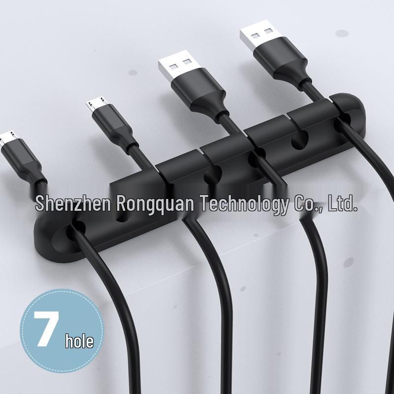 Self-Adhesive Silicone Cable Organizer and Desktop Wire Management Holder