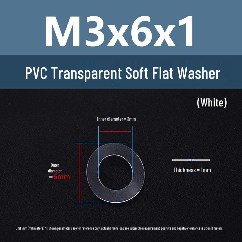 Yigu Transparent PVC Gasket Washer - Flat Rubber Insulating Sealing Washer