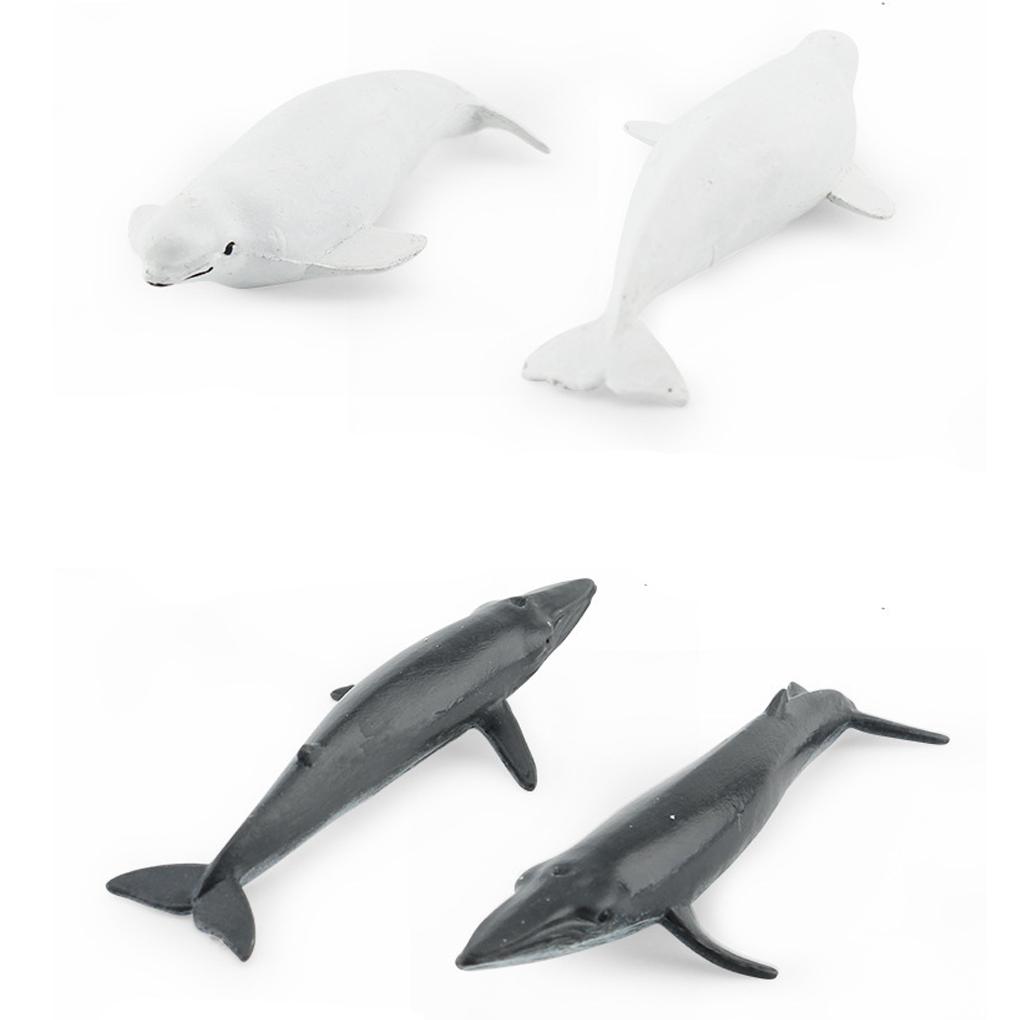 PIGMANA Realistic Whale Figurines Toy - Play Sea Animals Figurines Set - Toy For Kids, Realistic Set For Sea Lovers, Includes Beluga