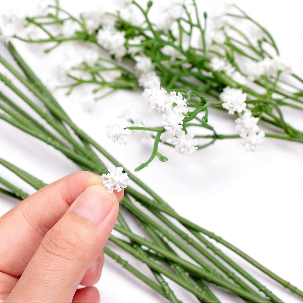 Artificial Gypsophila 12Pc White Silk Flower for Wedding, Party, Bride, Office Decor