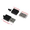 10 Pcs DIY USB 2.0 Type A Male 4P Adapter Connector Plug Socket with Plastic Shell