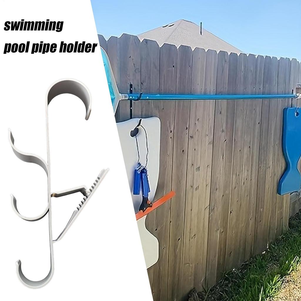 Fence Hooks For Pool Equipment Pool Tool Holder 2 Piece Organization Heavy Duty Storage Attachment For Underwater Bag Patio