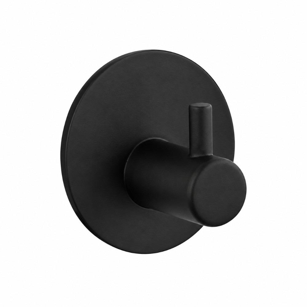 4 PCS Self Adhesive Wall Hook Black Silver Towel Hook Convenient Adhesive Hook Space Saving