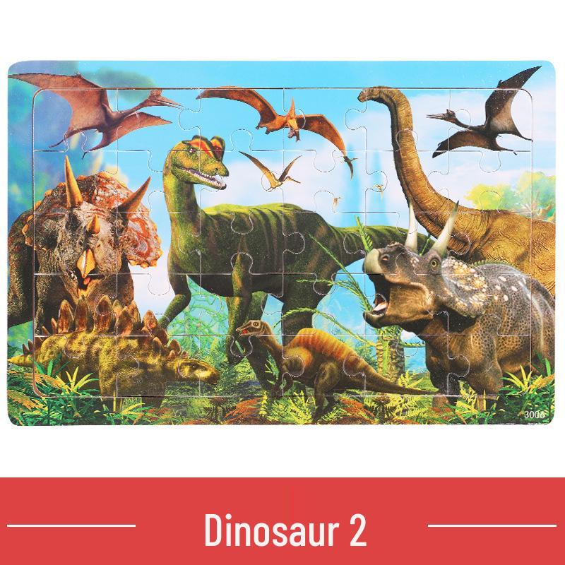 Dinosaur Wooden Puzzle for Children Ages 3-6: Educational and DIY Hand-Grasp Puzzle