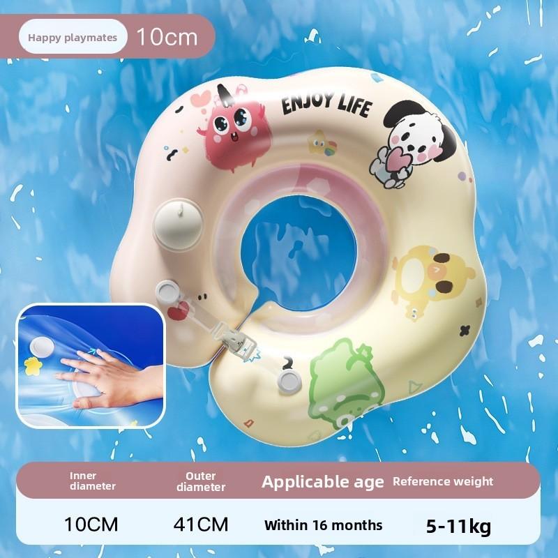 Baby Pool Float With Inflatable Neck Ring For Water Play And Swimming Safety