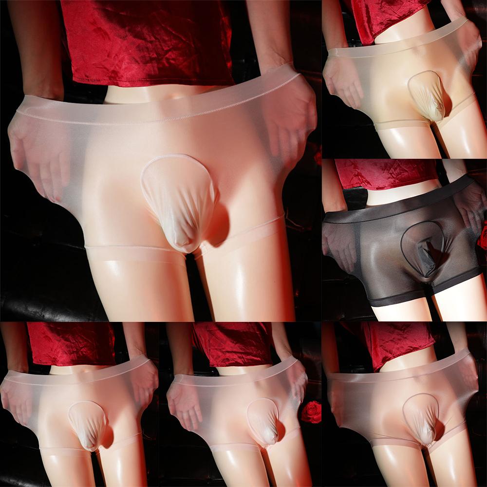 Průhledné 1*spodky Sexy Sheer Boxer Pouch Mesh