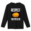 Respect The Potato Funny Root Vegetable Potatoes T Shirt vintage Washed Slightly Top For Everyday Wear graphic fashion Unisex
