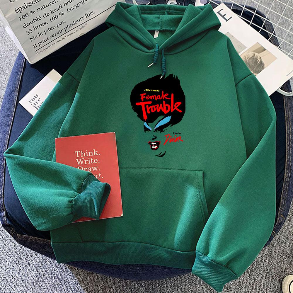 Black Comedy Movie Female Trouble Hoodies Sudaderas Graphic Printing Sweatshirts Women Clothes Winter Long Sleeve