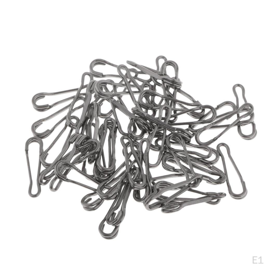 50 Pieces Fishing Snaps Swivels Baits Clip Carp Tackle