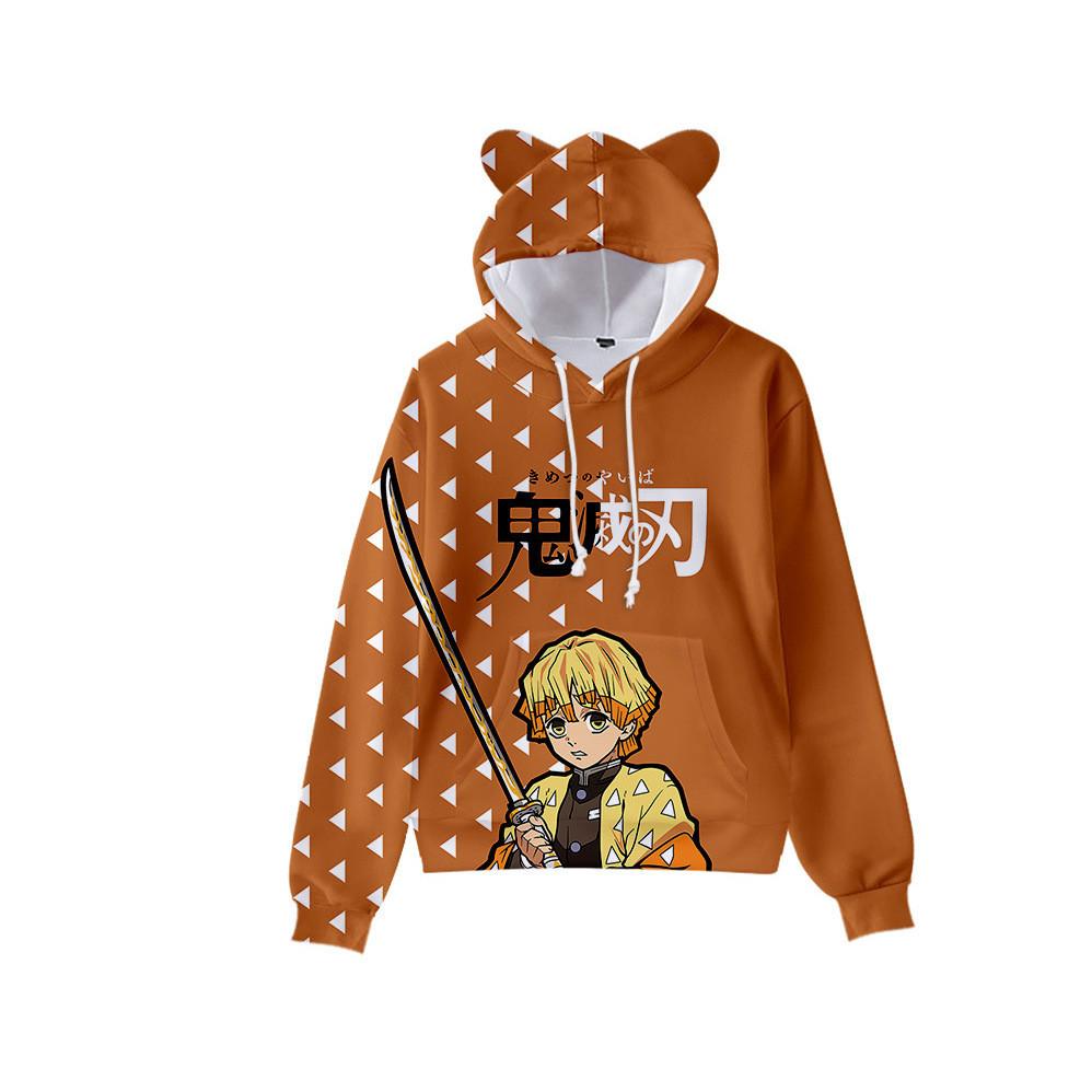 Детский истребитель демонов: Худи с 3D кошачьими ушками по мотивам «Клинок, рассекающий демонов» XXXL